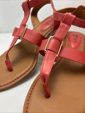 EuroSoft‎ Womens 7 Coral T-Strap Flat Sandals with Ankle Strap#476